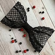 Украшения handmade. Livemaster - original item Bow barrette big black lace. Handmade.