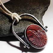 Украшения handmade. Livemaster - original item Ring: Intaglio on jasper in the ring-pendant 