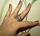 Stylish ring 925 SILVER with green amethyst and zircons, Earrings, Krasnodar,  Фото №1