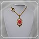 Pendant with cameo Pink rose in gold 18h25, Subculture decorations, Smolensk,  Фото №1