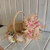 Раскидистый  ,большой букет невесты из стабилизированных цветов