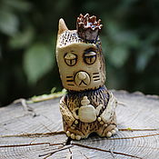 Для дома и интерьера handmade. Livemaster - original item Kitty with a teapot. ceramic miniature.. Handmade.