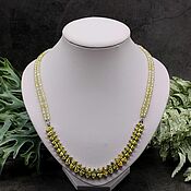 Украшения handmade. Livemaster - original item Necklace natural zircon and cubic zirconia under olivine / chrysolite. Handmade.