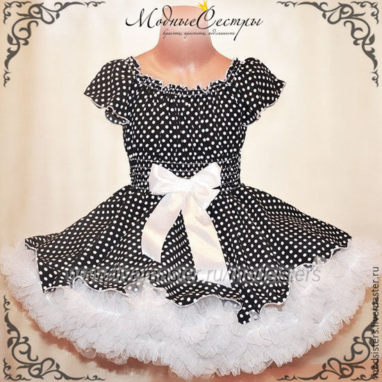 Детское платье "Черное белым мелким горохом" Арт.327 в интернет ...