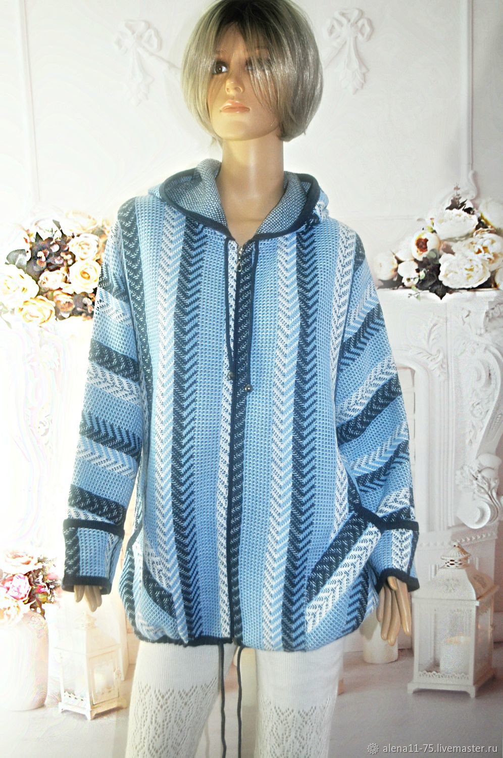 Knitted jacket,summer,size ,54-58, Outerwear Jackets, Gryazi,  Фото №1
