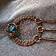 Copper wire wrapped dreamcatcher pendant "Sparkling turquoise", copper. Pendants. IVA rainbow art. My Livemaster. Фото №4