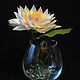 Water Lily, water Lily, polymer clay,Lotus handmade Flowers, polymer clay.
