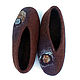 Brown felted men's Slippers, Slippers, Abakan,  Фото №1