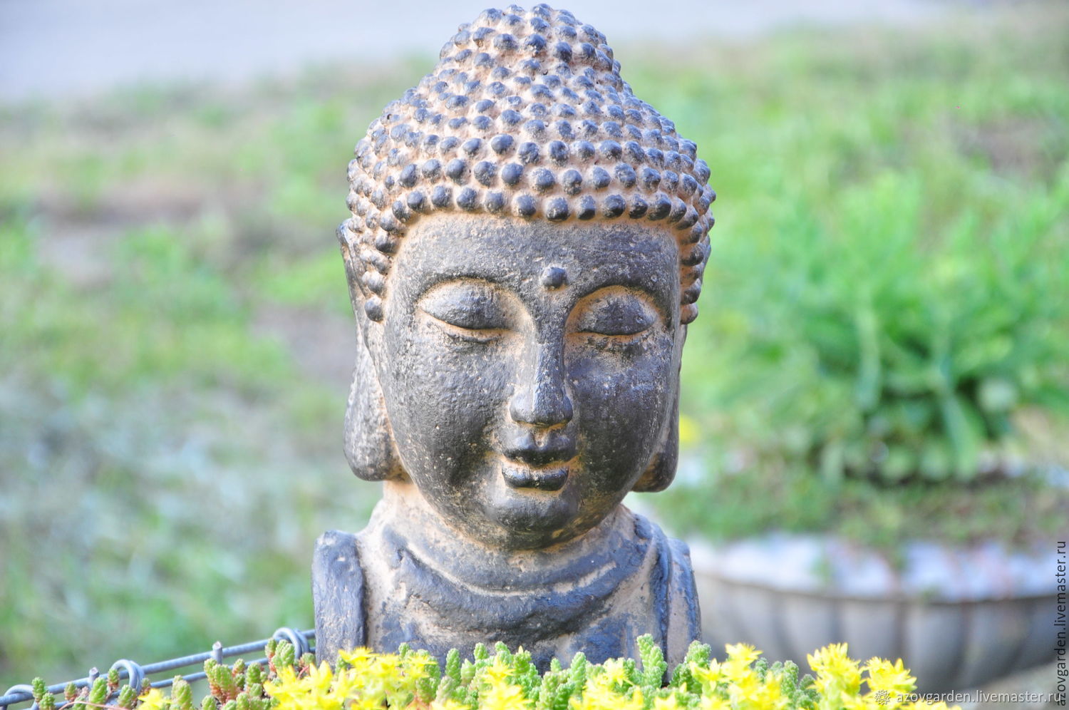 Статуэтка садовая бюст Будды для ландшафтного дизайна, декор сада на ...
