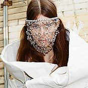 Аксессуары handmade. Livemaster - original item Silver Face Mask Veil Freya, Face Accessory. Handmade.