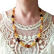 Работы для детей, handmade. Livemaster - original item Amber Beads made of natural amber for a woman as a gift. Handmade.