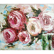 Картины и панно handmade. Livemaster - original item Rose painting interior Painting with flowers 70h60. Handmade.