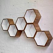 Для дома и интерьера handmade. Livemaster - original item Shelf in the form of honeycomb made of solid oak 