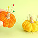 Order Knitted pumpkin-needlewoman. Gift for seamstress. Knitted toys & Wood products. Livemaster. . Needle beds Фото №3