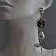 Order Earrings in BOHO rhodium 'Silver dragonfly'. Ekaterina Rud ( stylish stones ). Livemaster. . Thread earring Фото №3
