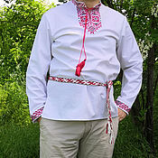 Русский стиль handmade. Livemaster - original item Embroidered mens shirt 