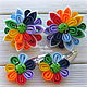 Scrunchie Tsvetik-Semitsvetik 2 in the technique of kanzashi. Hairpins and elastic bands for hair. Rainbow colors. Online shopping on My Livemaster.  Фото №2