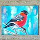Bullfinch bird oil painting in a frame. Pictures. Yulia Berseneva ColoredCatsArt. Online shopping on My Livemaster.  Фото №2