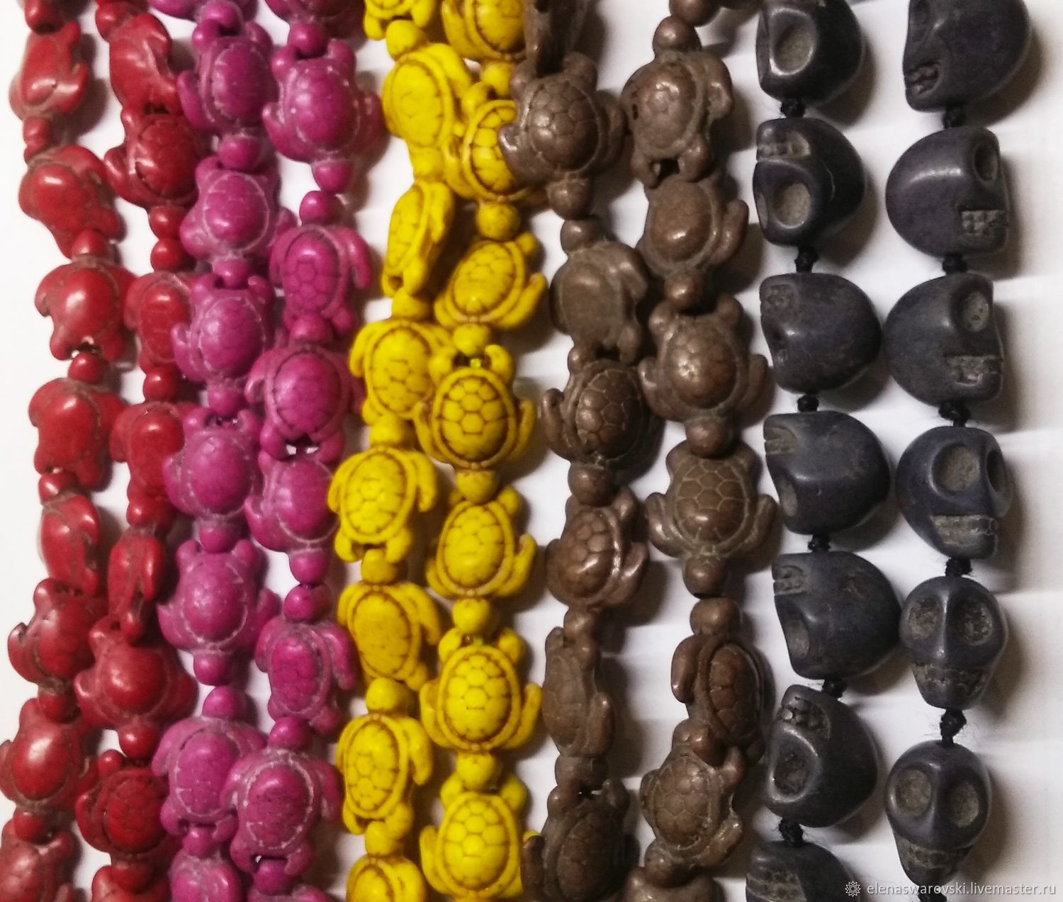 Черепашки (4 цвета) говлит, бусины из говлита, Бусины, Москва,  Фото №1