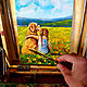 Painting Dog Girl Best Friends 18 x 24 Oil on Canvas Summer Landscape. Pictures. matryoshka (azaart). My Livemaster. Фото №5