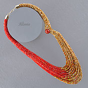 Украшения handmade. Livemaster - original item Autumn, red-haired girlfriend (s) is a beaded necklace. Handmade.
