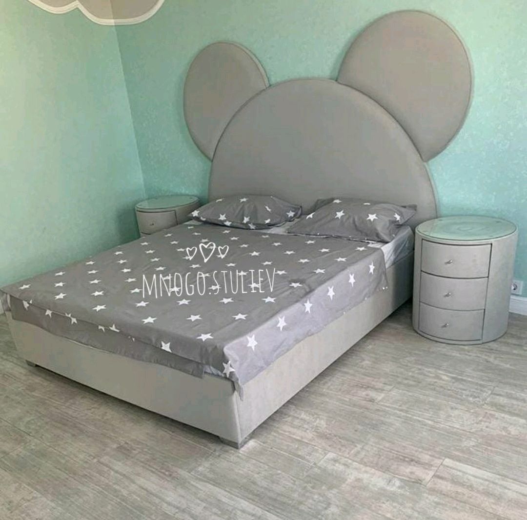 Детская кровать с изголовьем мишка