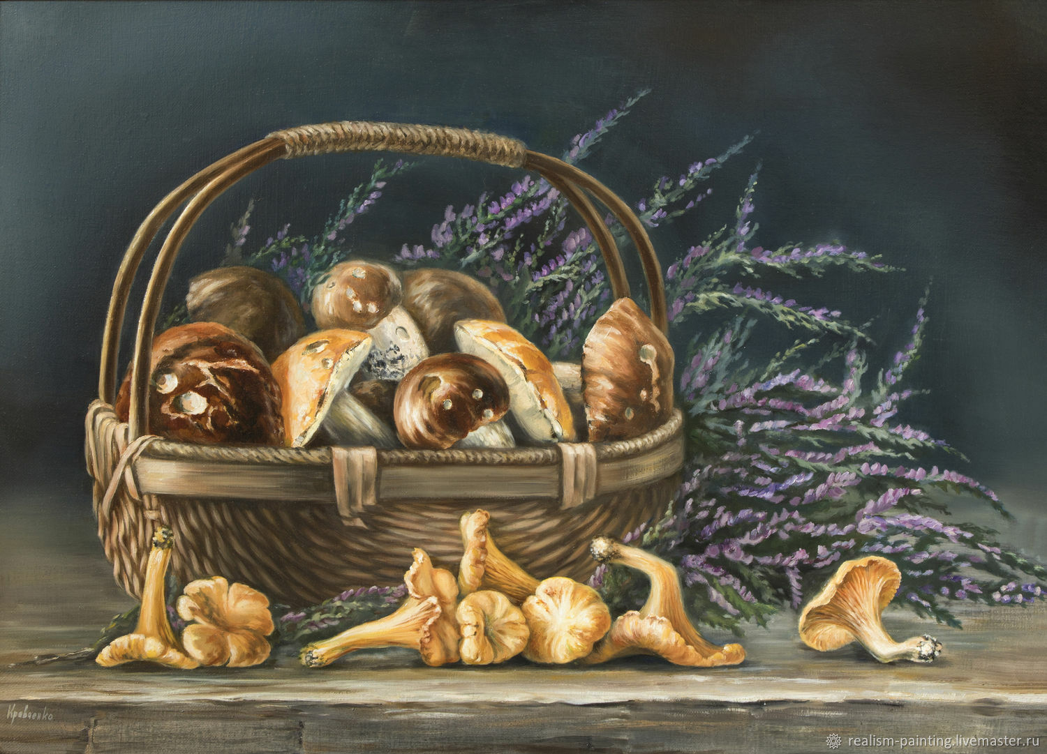 Картина маслом "Натюрморт с грибами и вереском", Картины, Санкт-Петербург,  Фото №1
