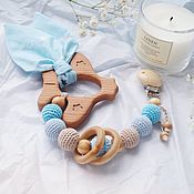 Работы для детей, handmade. Livemaster - original item Teether, a gift for the birth of a son. Handmade.