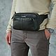 Men's leather waist bag ' Oscar '(Black). Men\'s bag. DragonBags - Men's accessories. My Livemaster. Фото №5
