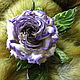 Order Flowers of fabric rose brooch silk 'Purple haze'. LIUDMILA SKRYDLOVA (flower glade). Livemaster. . Brooches Фото №3