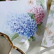 Картины: Картина-открытка Букет цветов серебристый сиреневый