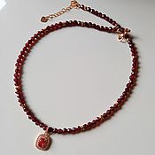 Работы для детей, handmade. Livemaster - original item Garnet Choker Beads Decoration Gift for Girl Woman. Handmade.