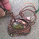 Copper wire wrapped necklace "In the depth of the forest". Necklace. IVA rainbow art. My Livemaster. Фото №4