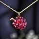 Red Raspberry pendant on a gold chain, Pendants, Moscow,  Фото №1