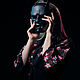 Японская маска Хання классическая черная. Маски интерьерные. Qarma Masks. Ярмарка Мастеров.  Фото №4