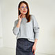 Knitted jumper with lurex oversize loose style grey. Jumpers. mozaika-rus. Online shopping on My Livemaster.  Фото №2