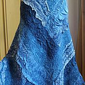 Одежда handmade. Livemaster - original item Felted with silk transformer skirt Blue Dream. Handmade.