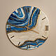 Настенные часы 45 см в сине-голубых оттенках, Часы классические, Москва,  Фото №1