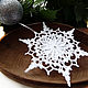 Snowflake 12 cm volume white with silver knitted. Christmas decorations. BarminaStudio (Marina)/Crochet (barmar). My Livemaster. Фото №5