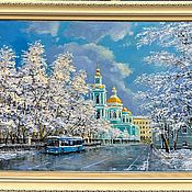 Картина маслом на холсте «Москва. Покровский собор» 50х40