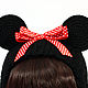 Headband with Minnie mouse ears, knitted for hair black. Bandage. Space Cat Knitting. My Livemaster. Фото №4
