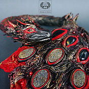 Украшения handmade. Livemaster - original item Necklace made of Rainara leather. Battle Red Dragon