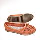 Order Knitted ballet flats with button, orange cotton. florina34. Livemaster. . Ballet flats Фото №3
