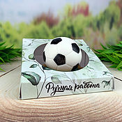Косметика ручной работы handmade. Livemaster - original item Gift soap in the dome Soccer ball. Handmade.
