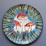 Посуда handmade. Livemaster - original item Dish: Plate with toadstools. Handmade.