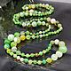 Long beads of natural agate ' Spring greens '. Beads2. Iz kamnej. Интернет-магазин Ярмарка Мастеров.  Фото №2