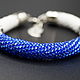 Order Harness bracelet knitted beaded Greek pattern red blue. KOTiYA. Livemaster. . Bead bracelet Фото №3