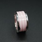 Украшения handmade. Livemaster - original item Silver ring with pink ceramic. Handmade.