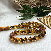 Фен-шуй и эзотерика handmade. Livemaster - original item Muslim rosaries from Baltic amber, color is green tea, 59 g. Handmade.
