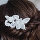 Wedding hair decoration, comb in the bride's hairstyle, white. Hair Decoration. fabric flowers (JeniesJewelry). Online shopping on My Livemaster.  Фото №2